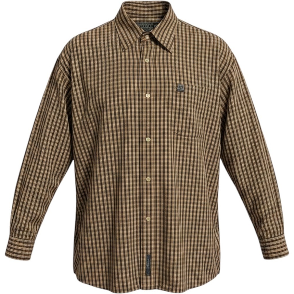 JNCO Button Down Shirt Mens Large Brown Plaid Excellent Vintage 90s Skater